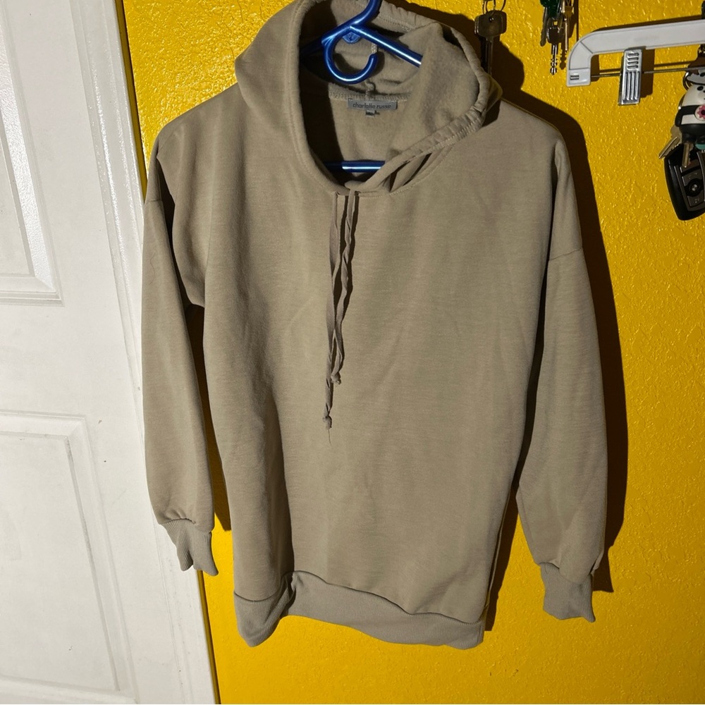 Charlotte Russe Tan Pullover Hoodie Sweatshirt